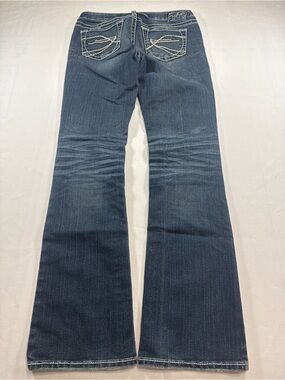 Y2K Silver Aiko Bootcut Jeans Embroidered Y2K McBling Flared Jeans Size 27
